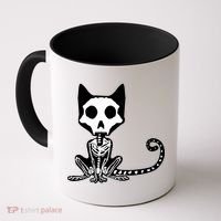 Skeleton X-Ray Cat Day Of The Dead Coffee Mug thumb 0
