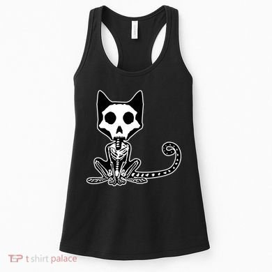 Skeleton X-Ray Cat Day Of The Dead Women's Tank Top