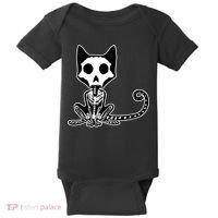 Skeleton X-Ray Cat Day Of The Dead Baby Bodysuit thumb 0
