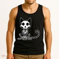 Skeleton X-Ray Cat Day Of The Dead Tank Top thumb 3