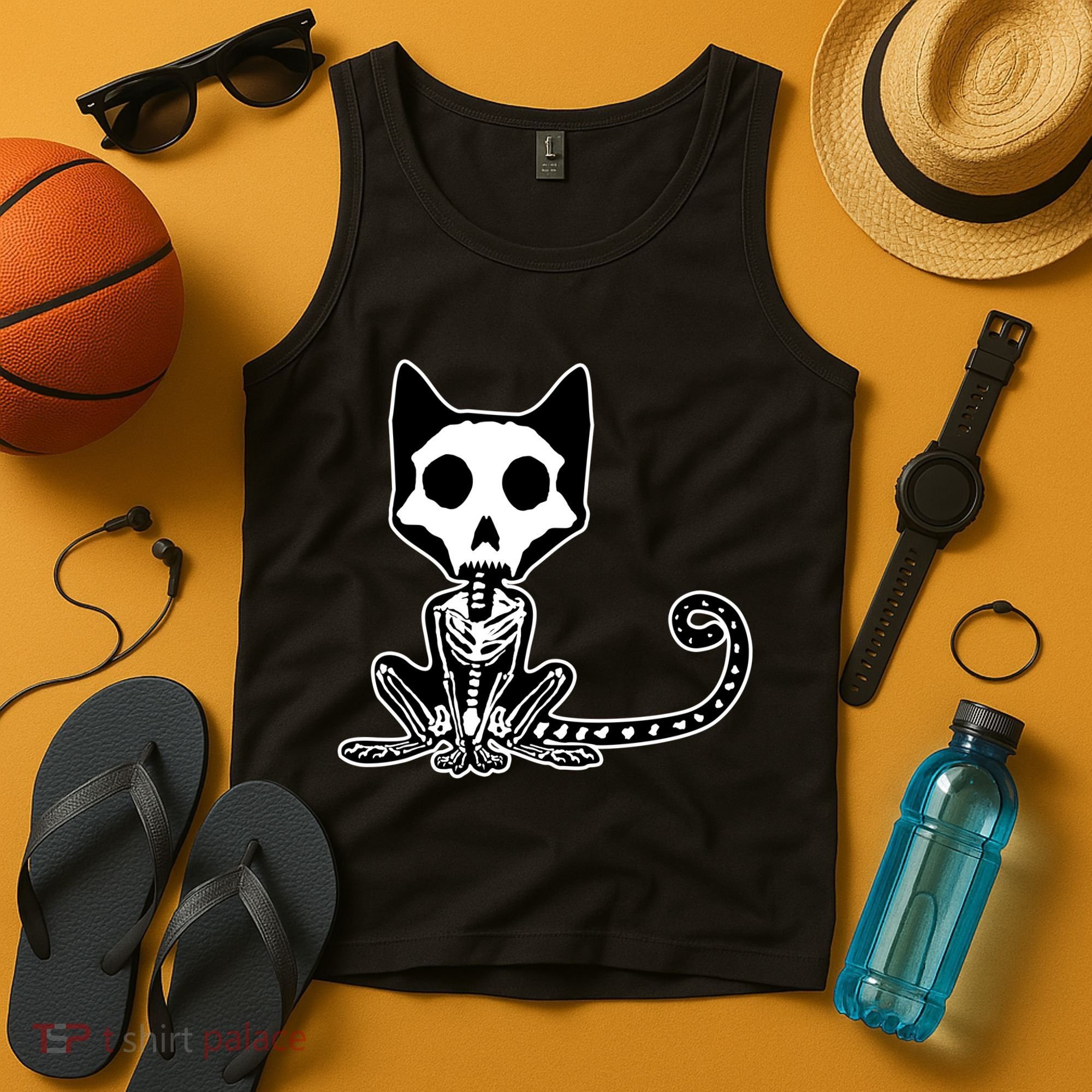 Skeleton X-Ray Cat Day Of The Dead Tank Top
