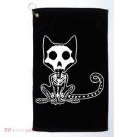 Skeleton X-Ray Cat Day Of The Dead Golf Towel thumb 0