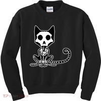 Skeleton X-Ray Cat Day Of The Dead Kids Sweatshirt thumb 0