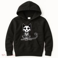 Skeleton X-Ray Cat Day Of The Dead Kids Hoodie thumb 0