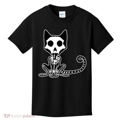 Skeleton X-Ray Cat Day Of The Dead Kids T-Shirt