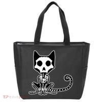Skeleton X-Ray Cat Day Of The Dead Tote Bag thumb 0