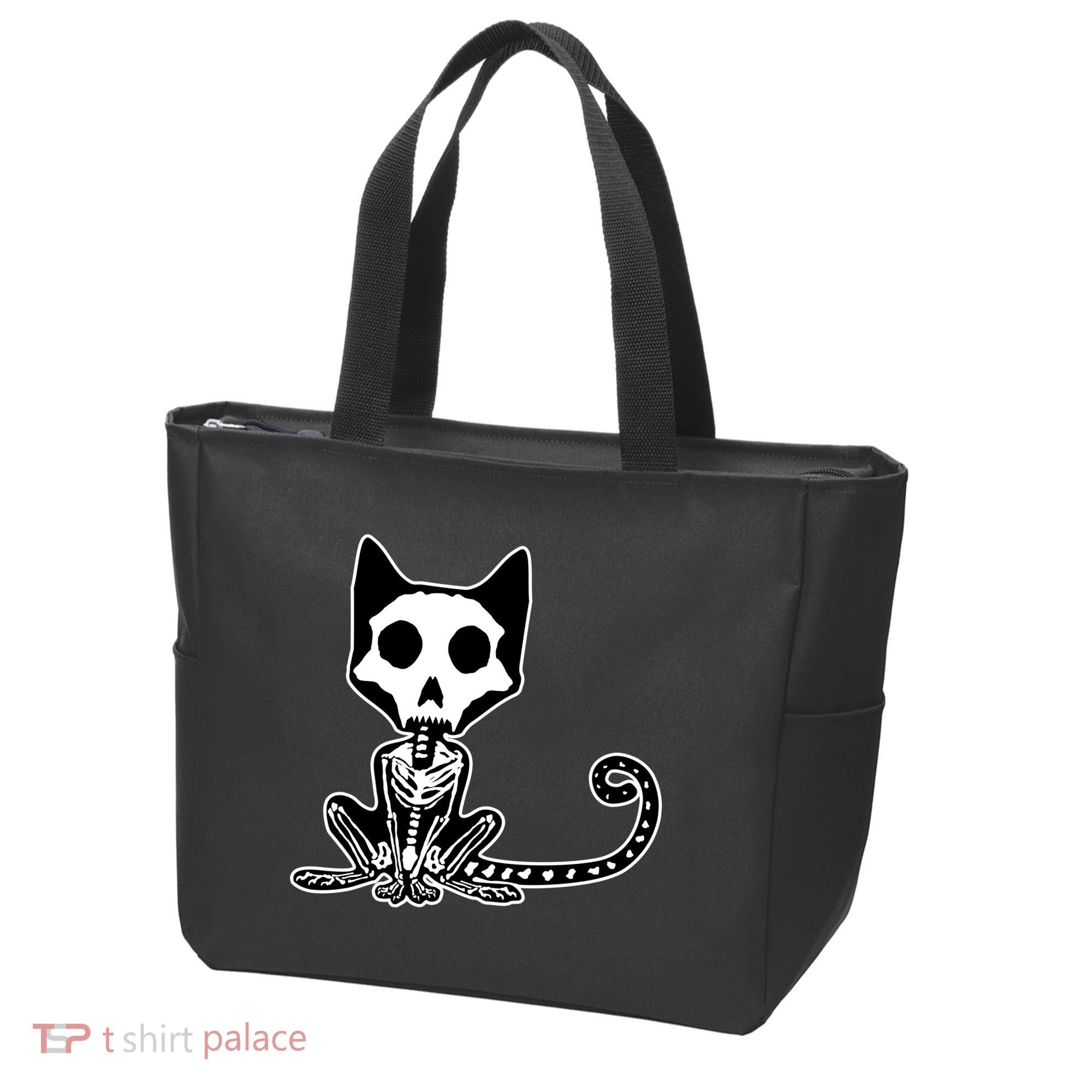 Skeleton X-Ray Cat Day Of The Dead Tote Bag