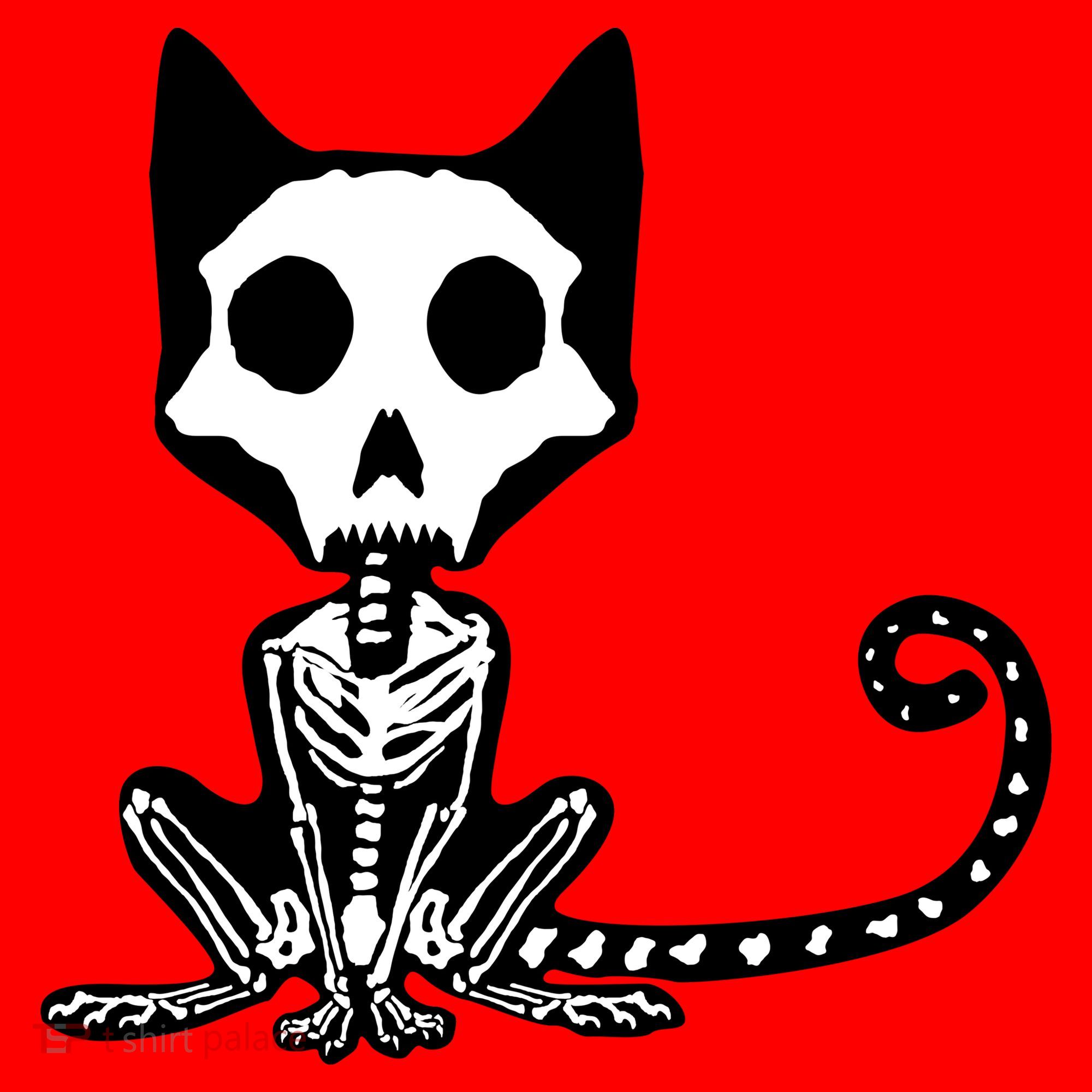 Skeleton X-Ray Cat Day Of The Dead Santa Hat