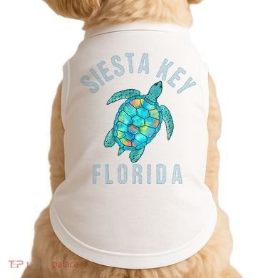 Siesta Key FL Beach Design Sea Turtle Illustration Gift Doggie Tank