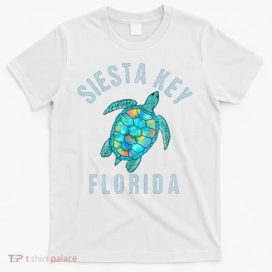 Siesta Key FL Beach Design Sea Turtle Illustration Gift T-Shirt