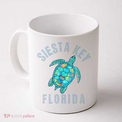 Siesta Key FL Beach Design Sea Turtle Illustration Gift Coffee Mug