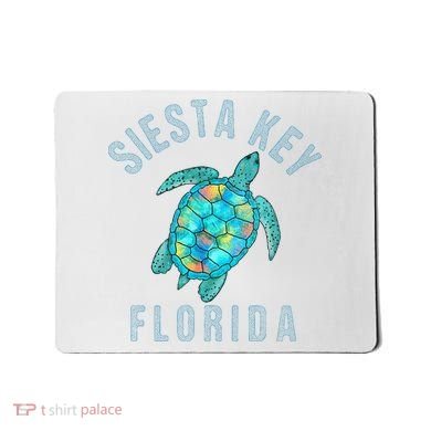 Siesta Key FL Beach Design Sea Turtle Illustration Gift Mousepad