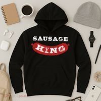 Sausage King Funny Distressed BBQ Hoodie thumb 3