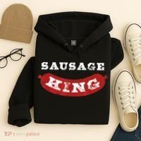 Sausage King Funny Distressed BBQ Hoodie thumb 4