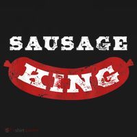 Sausage King Funny Distressed BBQ Button thumb 1