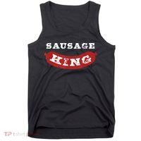 Sausage King Funny Distressed BBQ Tank Top thumb 0