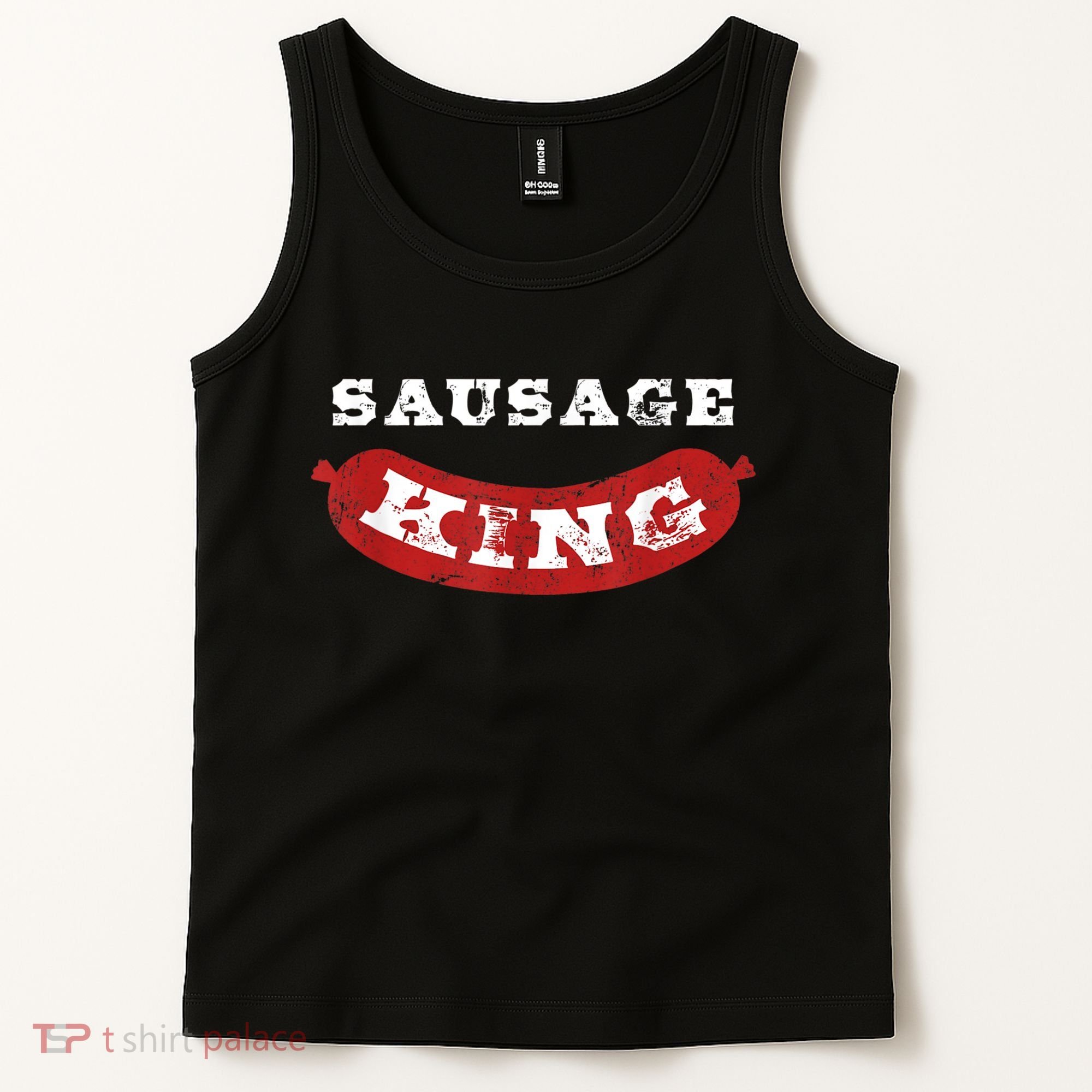 Sausage King Funny Distressed BBQ Tank Top