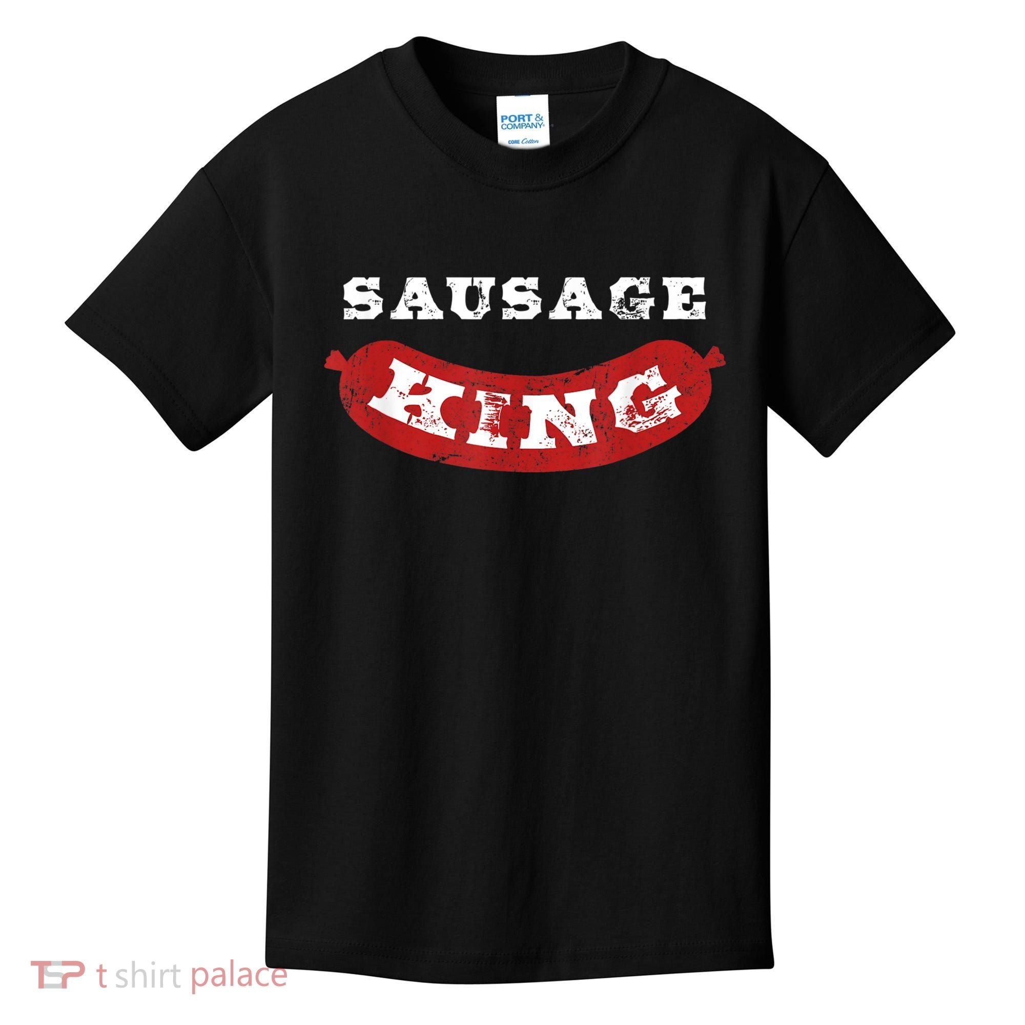 Sausage King Funny Distressed BBQ Kids T-Shirt
