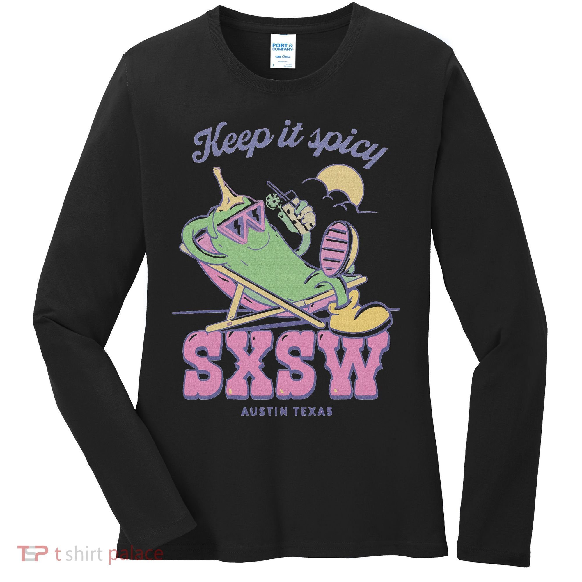 Sxsw Keep It Spicy Austin Texas Women's Long Sleeve Shirt