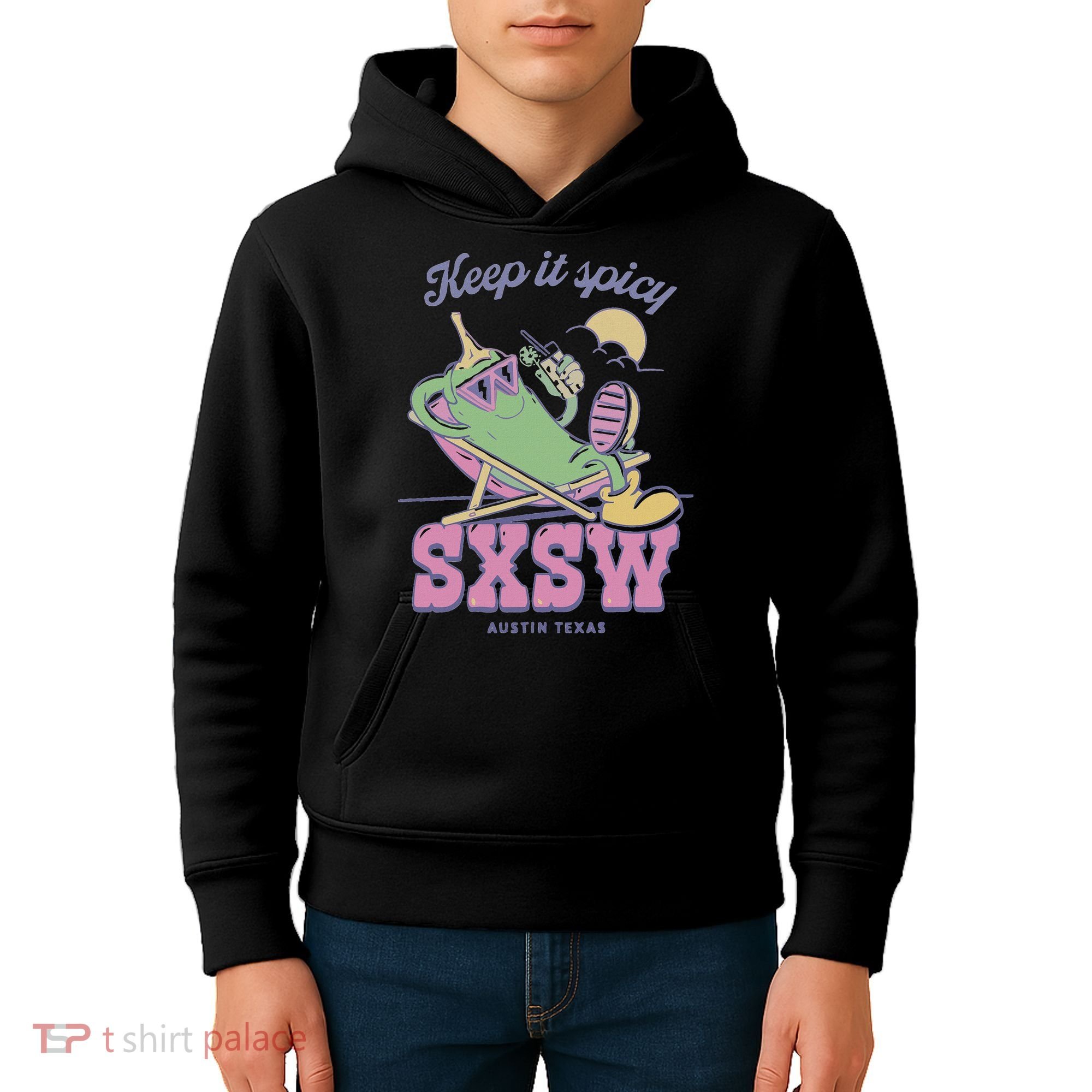 Sxsw Keep It Spicy Austin Texas Kids Hoodie