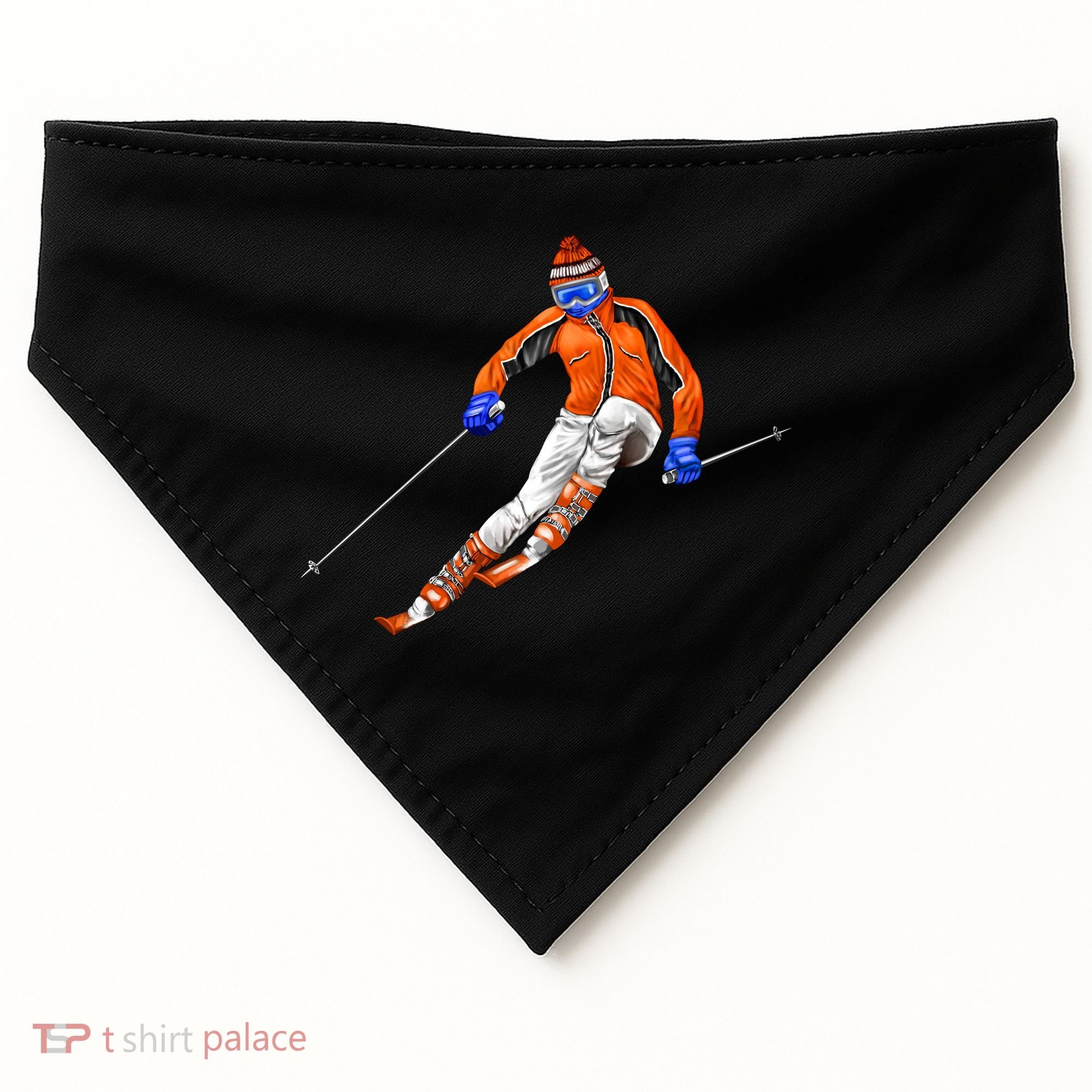 Skiing Downhill USA-Made Doggie Bandana