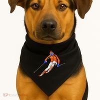 Skiing Downhill USA-Made Doggie Bandana thumb 1