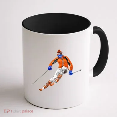 Skiing Downhill Coffee Mug back