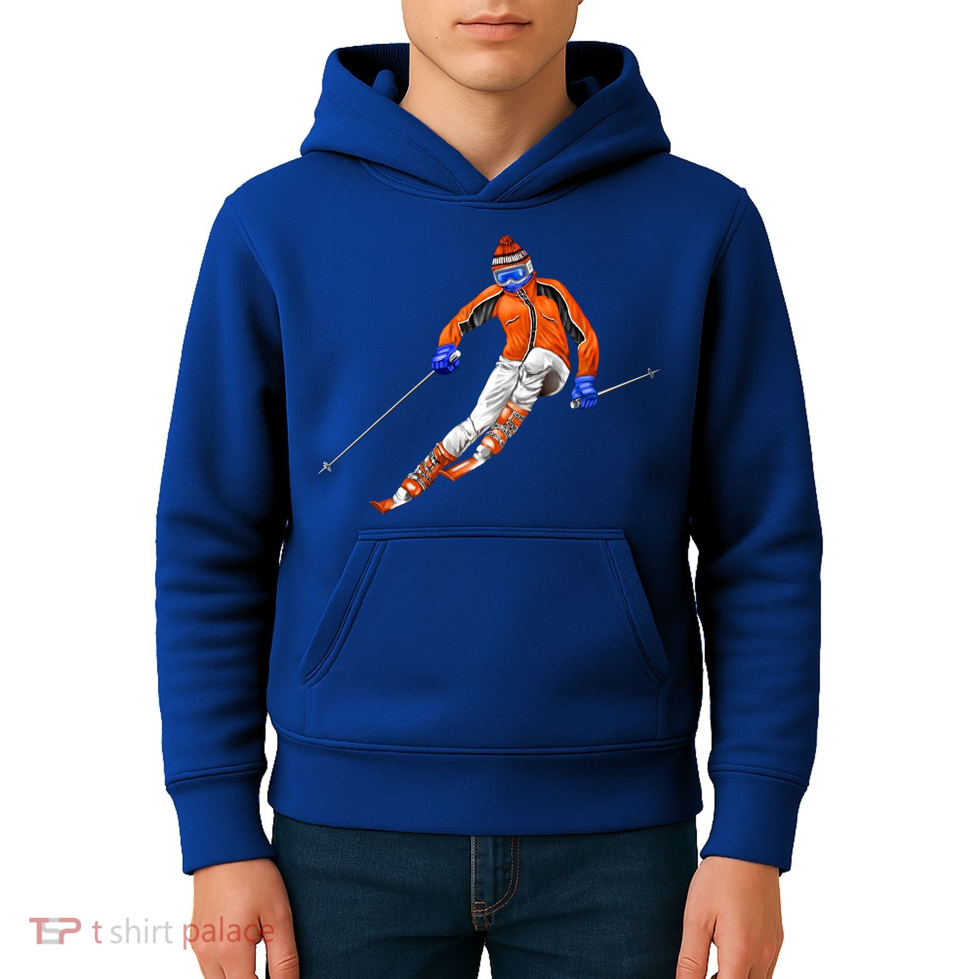 Skiing Downhill Kids Hoodie