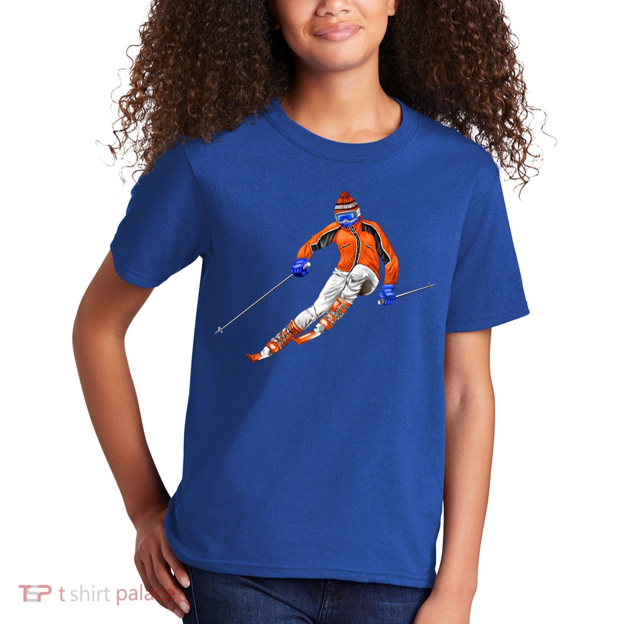 Skiing Downhill Kids T-Shirt
