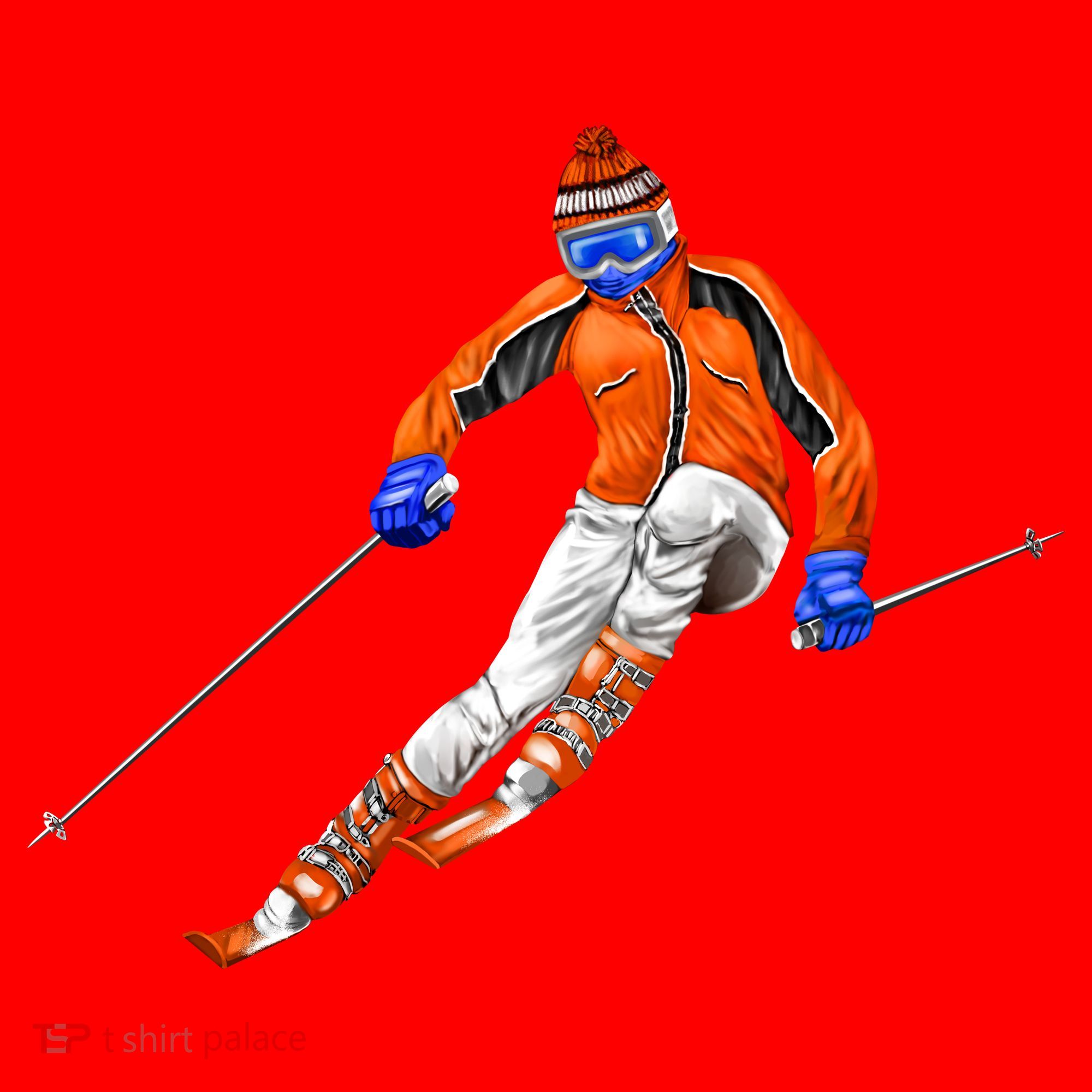 Skiing Downhill Santa Hat