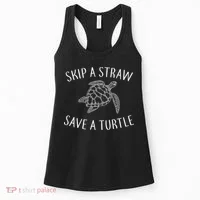 Skip a Straw Save a Turtle Women's Tank Top thumb 0