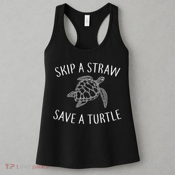 Skip a Straw Save a Turtle Women's Tank Top