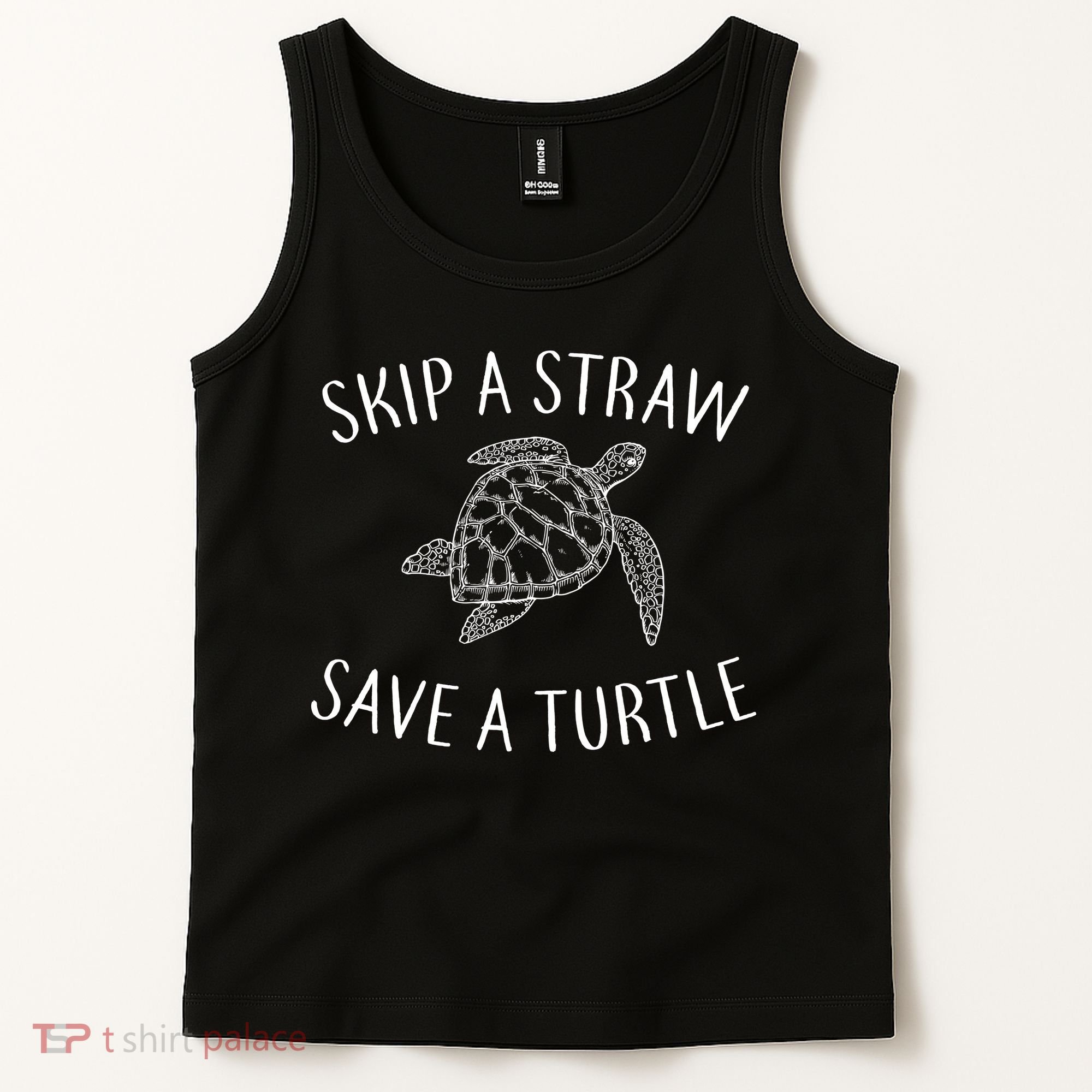 Skip a Straw Save a Turtle Tank Top