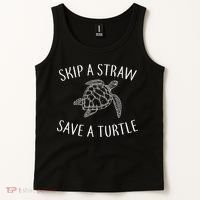 Skip A Straw Save A Turtle Tank Top thumb 2