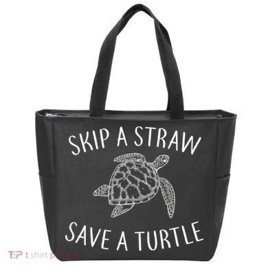 Skip a Straw Save a Turtle Tote Bag