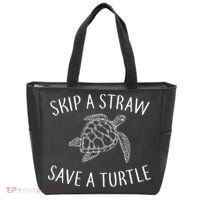 Skip A Straw Save A Turtle Tote Bag thumb 0