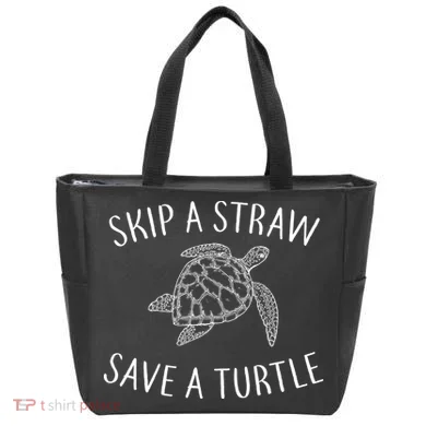 Skip A Straw Save A Turtle Tote Bag