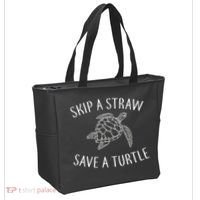 Skip A Straw Save A Turtle Tote Bag thumb 2