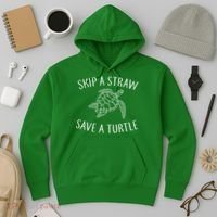 Skip a Straw Save a Turtle Hoodie thumb 3