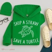 Skip A Straw Save A Turtle Hoodie thumb 4