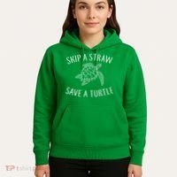 Skip a Straw Save a Turtle Hoodie thumb 5