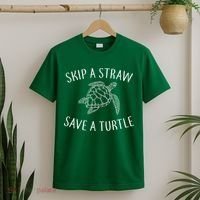 Skip a Straw Save a Turtle T-Shirt thumb 2