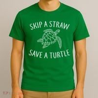 Skip a Straw Save a Turtle T-Shirt thumb 3