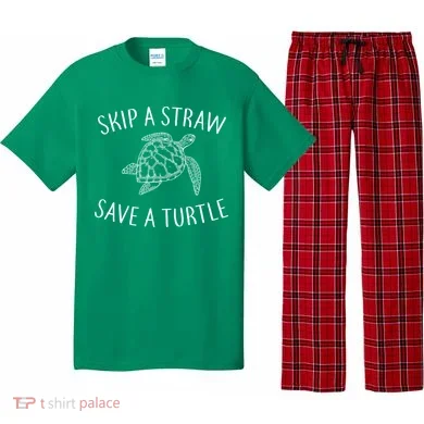 Skip A Straw Save A Turtle Pajama Set