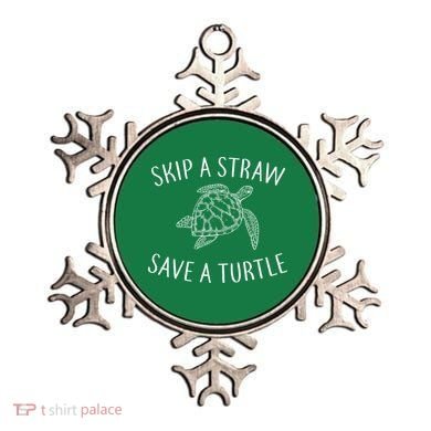 Skip a Straw Save a Turtle Ornament