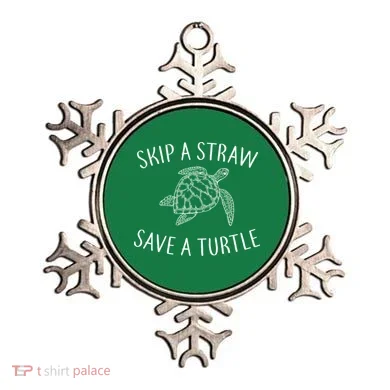 Skip A Straw Save A Turtle Ornament