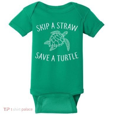 Skip A Straw Save A Turtle Baby Bodysuit