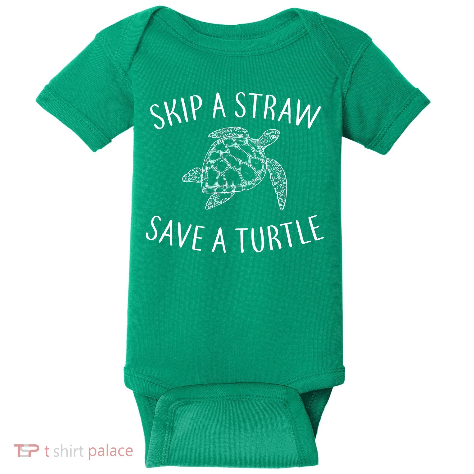 Skip a Straw Save a Turtle Baby Bodysuit