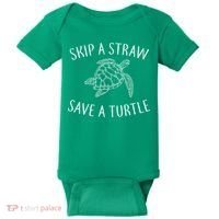 Skip A Straw Save A Turtle Baby Bodysuit thumb 0