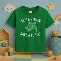 Skip A Straw Save A Turtle Toddler T-Shirt thumb 3
